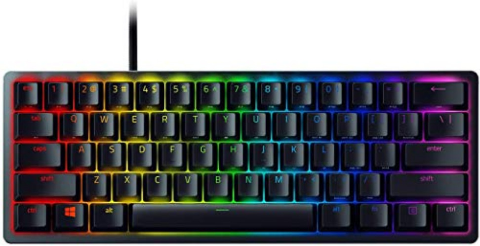 Razer Huntsman Mini 60% Gaming Keyboard: Fast Keyboard Switches - Clicky Optical Switches - Chroma RGB Lighting - PBT Keycaps - Onboard Memory - Classic Black - Black - Clicky Optical Switches