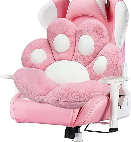 MOONBEEKI Cat Paw Cushion Chair Comfy Kawaii Chair Plush Seat Cushions Shape Lazy Pillow for Gamer Chair 24"x 22" Cozy Floor Cute Seat Kawaii for Girl Worker Gift, Dining Room Bedroom Decorate Pink