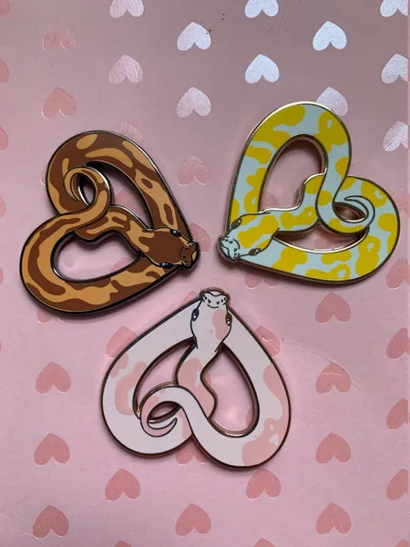 I heart snake enamel pin (3 colors!)