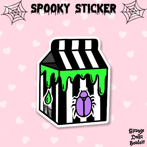 Pastel Goth Juicy Beetle sticker, Halloween Sticker, Gothic stationery, Strange Dollz Boudoir