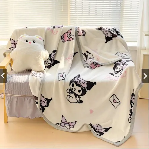 Sanrio Kuromi Blanket Soft Velvet Hello Kitty Cinnamoroll Quilt Sofa Nap Summer Blankets 被子 毛毯