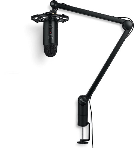 Blue Yeticaster Professional Broadcast Bundle with Yeti USB Microphone, Radius III Shockmount, Compass Boom Arm and Blue VO!CE Effects for Recording, Streaming, Gaming, Podcasting - Black