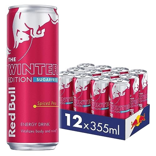 Red Bull Energy Drink Sugar Free Winter Edition Spiced Pear 355ml x12 - Spiced Pear & Cinnamon - 355ml x12