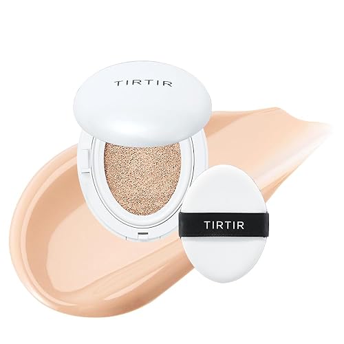 TIRTIR My Glow Cream Cushion | Natural Coverage, Hydrating, Dewy, Glow Finish, 24-Hours Long Lasting, Moisture barrier, Korean Cushion, Mini (0.15 oz.), #17C Porcelain - 17C Porcelain, Mini - 0.15 Fl Oz (Pack of 1)