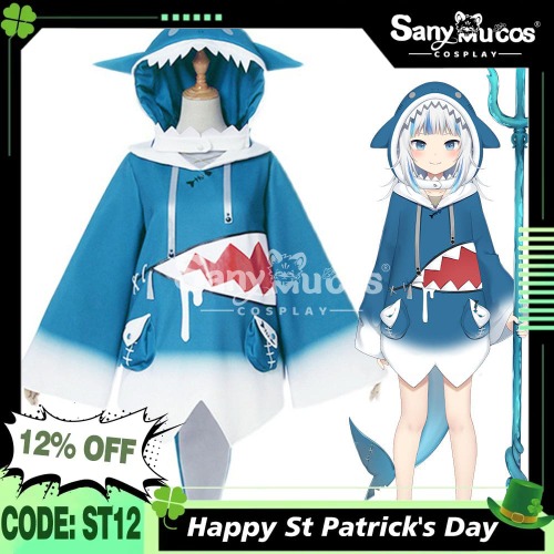 🍀Saint Patrick's Day!!!🍀【In Stock】NIJISANJI Cosplay Vtuber Gawr Gura Cosplay Costume - S