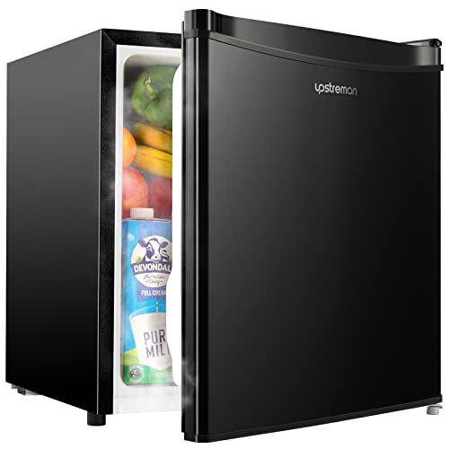 Upstreman 1.7 Cu.ft Mini Fridge with Freezer, Adjustable Thermostat, Energy Saving, Low Noise, Single Door Compact Refrigerator for Dorm, Office, Bedroom, Black-FR17 - Black