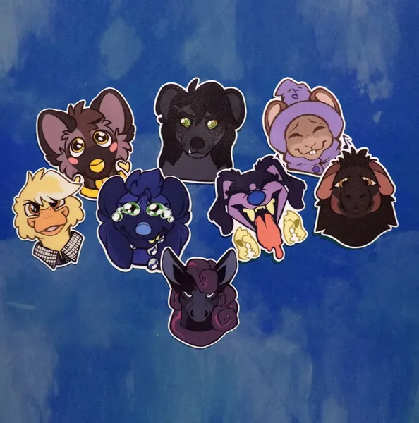Handmade Custom Furry Stickers - Matte Colorful Water Resistant Furry Stickers