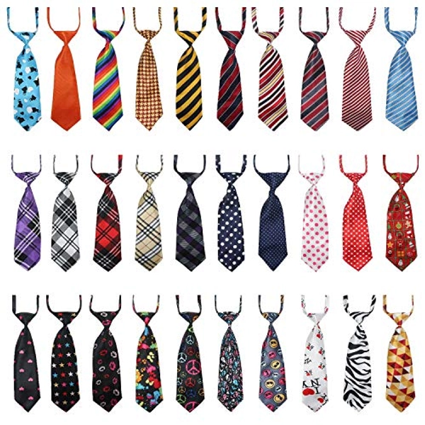 Segarty Dog Ties 30 PCS Dog Neckties, Adjustable Dog Neck Ties and Bows for Medium Large Dog Festival Formal Bulk Pet Bowties Collar Grooming Dogs Accessories Holiday Birthday Wedding Costumes