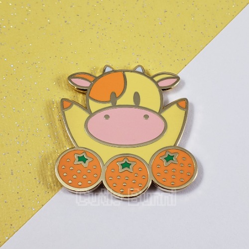 Fruit Cow Enamel Pin