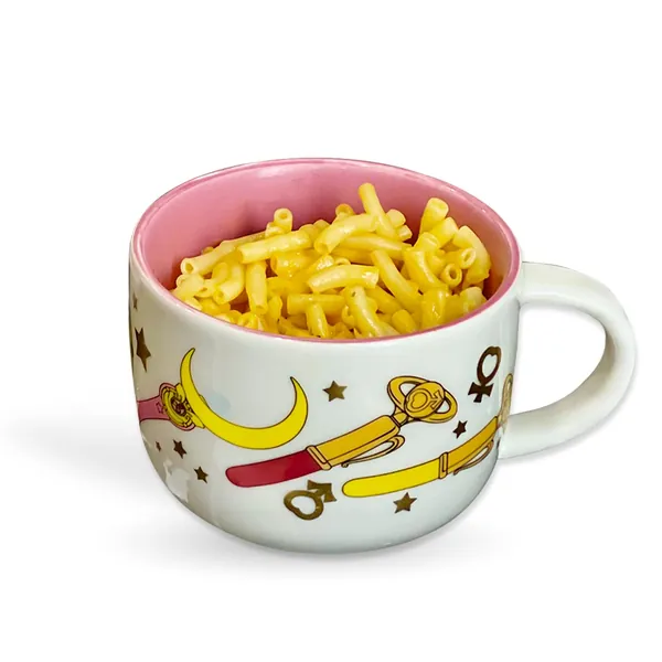 Sailor Moon Ramen Soup Bowl and Coffee Mug | 12oz Container | Features Wands, Pins, Moon, and Magic | JustFunkya