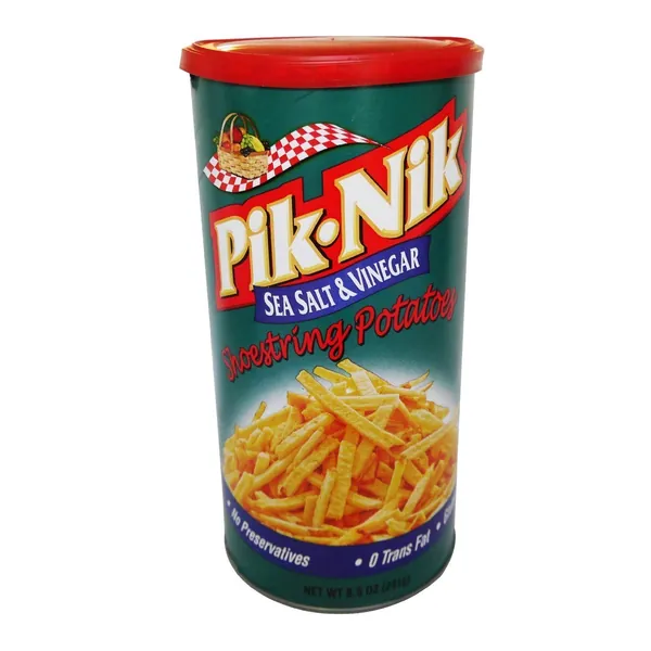 Pik Nik Sea Salt & Vinegar Shoestring Potatoes - 8.5 Oz. Cans (2 Pack) - 