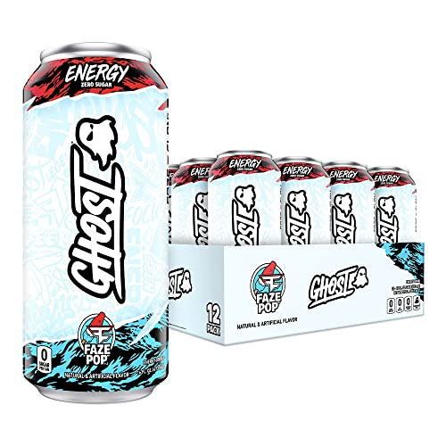 GHOST ENERGY x FAZE CLAN (FAZE POP) - Performance Energy Drink - 12-Pack Case x 16oz Cans - Energy & Focus - No Artificial Colors - 200mg of Natural Caffeine, L-Carnitine & Taurine - Gluten-Free & Vegan - FAZE POP
