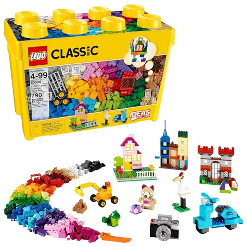 LEGO Classic Large Creative Brick Box 10698 Building Toy Set, Toy Storage Solution for Home or Classrooms, Interactive Building Toy for Kids, Boys, and Girls - Multicolor