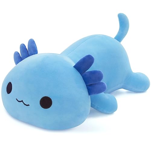 MIAOHAHA Plush Axolotl Toy Plush Pillow Axolotl Stuffed Animal Toy Cute Plushies Kids Plush Toy Pillow(Blue,30cm/11.8in) - Blue Axolotl - 30cm/11.8in