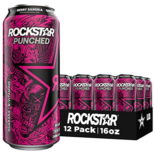 Rockstar Energy Drink Punched Berry Sangria, 16oz Cans (12 Pack) - Berry Sangria