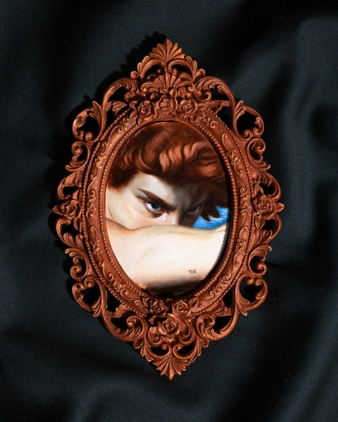 Fallen Angel Painting Original Framed Oil Painting Academic Art Crying Eyes Painting Art Nouveau Home Decor