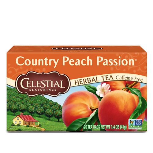 Celestial Seasonings Herbal Tea, Country Peach Passion, Caffeine Free, 20 Tea Bags (Pack of 6) - Peach Passion
