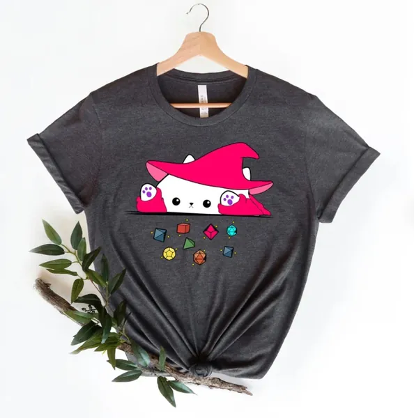 Cat Throwing Dice T-Shirt, Dungeon Master, Tabletop RPG, Tabletop Games, RPG Tee, Role Playing