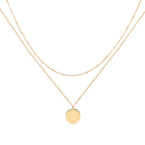 MEVECCO Layered Heart Necklace Pendant Handmade 18k Gold Plated Dainty Gold Choker Arrow Bar Layering Long Necklace for Women