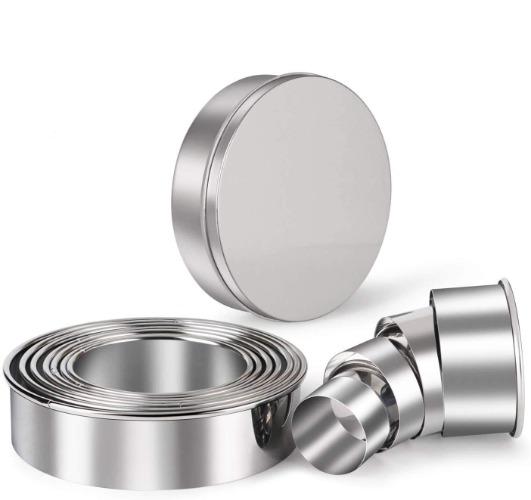 HULISEN Stainless Steel Round Cookie Biscuit Cutter Set, 11 Circle Donut Doughnut Cutter, Baking Ring Molds for Mini Cake, Scone, Pastry, Cooking, Gift Package