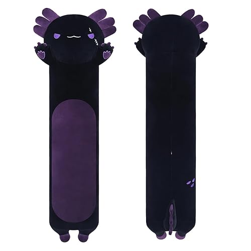 SNOWOLF Gefüllte Axolotl Lange Kissen Plüsch Tier Spielzeug Weiche Kawaii Stuff Kuscheltier Spielzeug Entzückende Umarmungskissen für Kinder (70cm, Lila) - 70cm - Purpleaxolotl