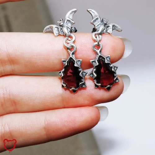 Zircon Bat Night Earrings.