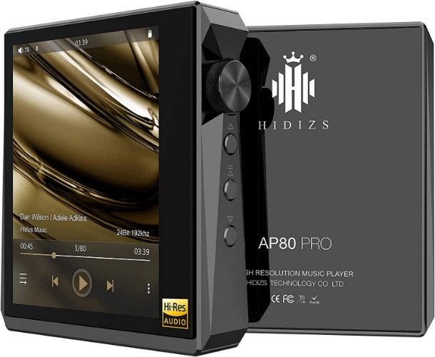 HIDIZS AP80 PRO MP3 Player with Bluetooth, High Resolution Lossless Music Player with LDAC/aptX/FLAC/Hi-Res Audio/FM Radio, Digital Audio Player with Full Touch Screen (Black) - Black