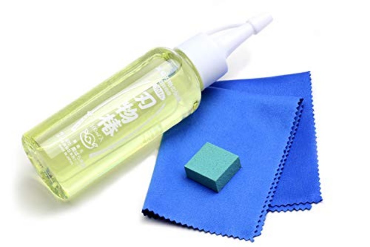 Yoshihiro 100% Pure Tsubaki Japanese Knife Maintenance Oil 3.4oz(100ml) with Complimentary Sabitori Rust Eraser and Microfiber Cloth