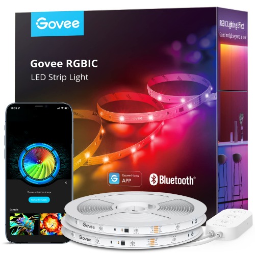 Govee RGBIC LED Strip Lights, 65.6ft Smart LED Lights for Bedroom, Bluetooth LED Lights APP Control, DIY Multiple Colors on One Line, Color Changing LED Lights Music Sync for Gaming Room, Christmas - 65.6ft