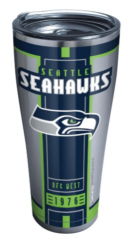 Tervis Triple Walled NFL Seattle Seahawks Insulated Tumbler Cup Keeps Drinks Cold & Hot, 30oz - Stainless Steel, Blitz - 