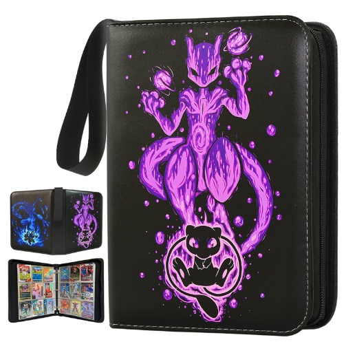 Card Binder for Pokemon Cards Holder 4-Pocket, Trading Card Games Collection Binder Case Book Fits 400 Cards With 50 Removable Sleeves (900 cards) - 900 cards