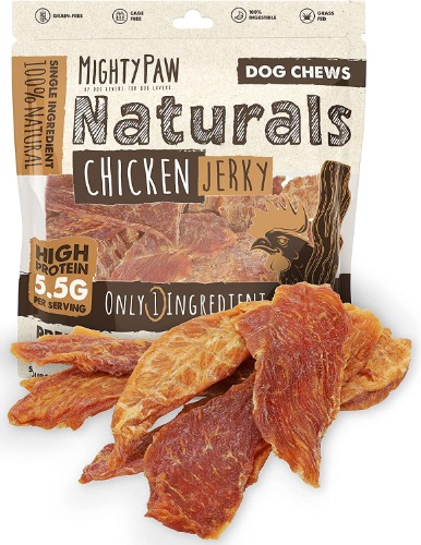 Mighty Paw Naturals Chicken Jerky for Dogs | Chicken Jerky Dog Treats for Small Dogs, Medium Pets and Large Breeds. Natural Dog Treats for Large Dogs, and Puppies. Dried Chicken Dog Jerky Treats 14 oz - Chicken 14oz