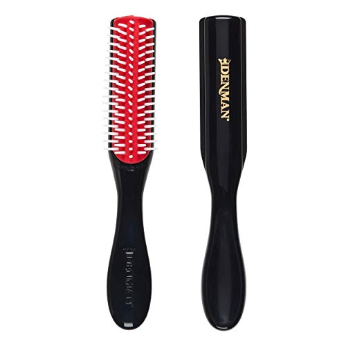 Denman Classic Styling Brush 5 Row D14 - Hair Brush for Separating, Shaping & Defining Curls - Blow-Drying, Styling & Detangling Brush - Black - 1 Count (Pack of 1) - Black/Pink