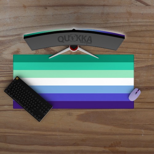 Gay Men’s Pride Flag Design Mousepad Deskmat - 80x30cm / 3mm / Colour Stitched