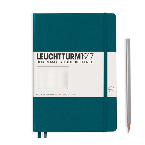 Notebook Classic, Hardcover, Dotted with Personalized Monogramming | Pacific Green