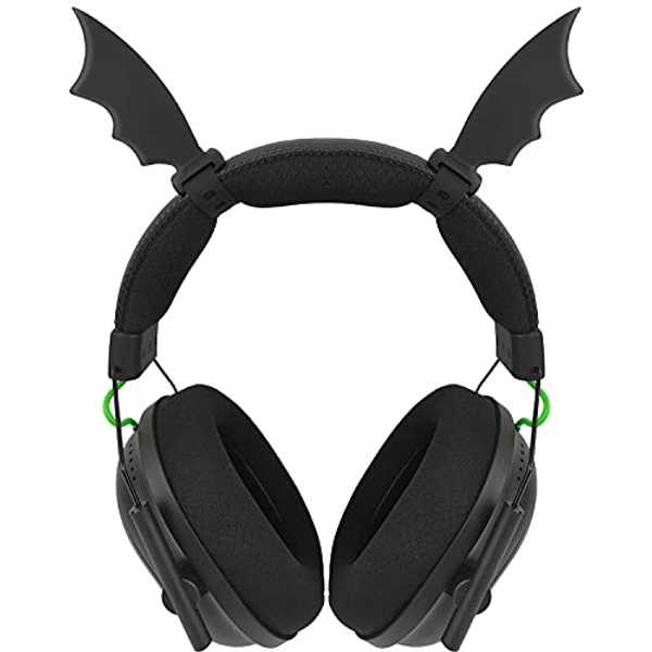 RUKUHOT Halloween Bat Wings Headphone Attachment, Bat Devil Horns Headband Headset Decor, Cosplay Props Bat Wing for Halloween Christmas Party Dress Up Accessories,Black
