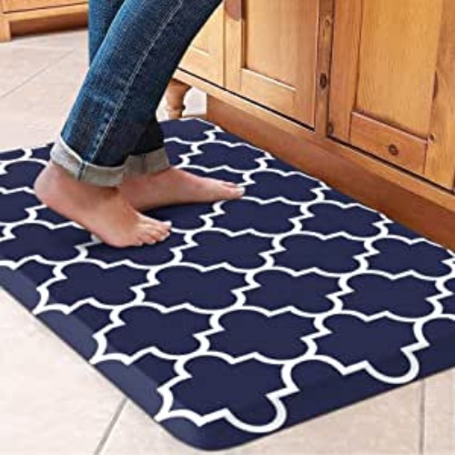WISELIFE Kitchen Runner Rugs Anti-Fatigue mats,17.3"x 28",Non Slip Waterproof Ergonomic Comfort Mat for Kitchen, Floor Home, Office, Sink, Laundry,Blue