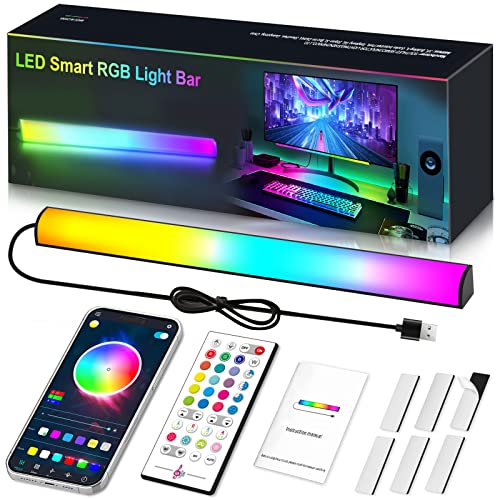 Under Monitor Light Bar, RGB Screen Light Bar Desk Light PC, Dimmable LED Dynamic Rainbow Effect, Adjustable Brightness, Speed and Music, Remote Control Color Change, for Game Light Room - 1