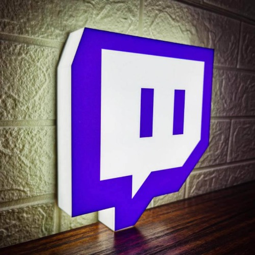 3D Printed Twitch Logo Light - Text Box