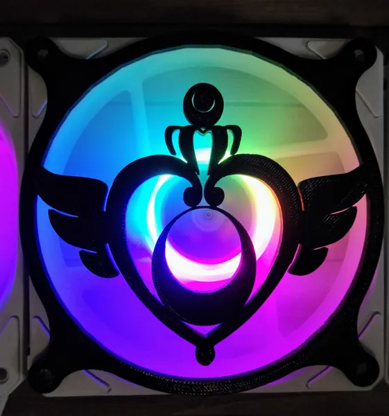 Winged Heart Gaming Computer Fan Shroud / Grill / Cover -  Sailor Moon - Custom 3D Printed - 120mm, 140mm