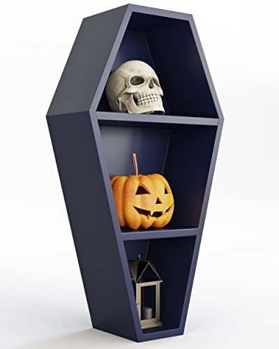 MANNY'S MYSTERIOUS ODDITIES Coffin Shelf Spooky Coffin Decor Goth Shelf - Black Coffin Shelves All 14 by 7 Inches - Black