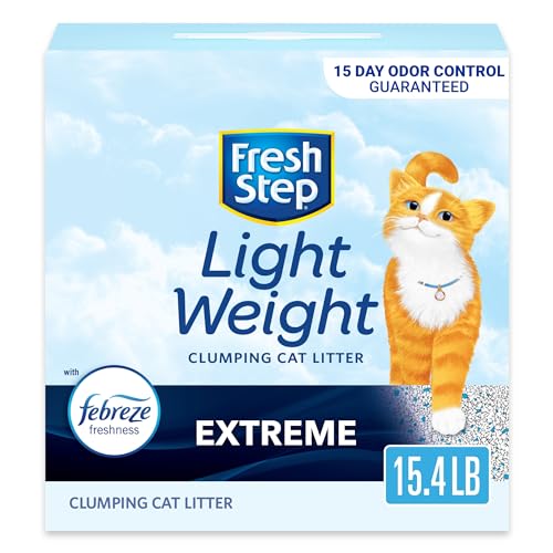 Fresh Step Lightweight Clumping Cat Litter, Odor Control With Febreze, 15.4 lbs - 15.4 lbs - Lightweight - Extreme Scent