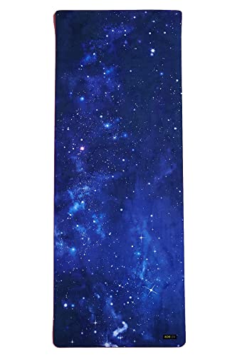 POPFLEX Vegan Suede Yoga Mat With Strap Included - Ultra Absorbent Exercise Mat - Non Slip Yoga Mat - Large Yoga Mat for Women - Wide Yoga Mat, Thick Texture for Stylish Support - Diamond Sky