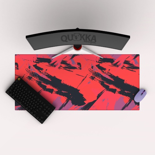 Grunge Retro Texture Mousepad Deskmat - 60x30cm / 2mm / Black Stitched