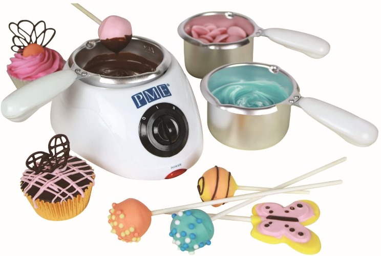 PME Electric Chocolate Candy Melt Buttons Melting Pot 2 Heat Settings 3 Pots