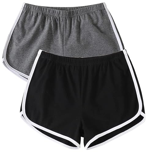 Anna & Eric 2 Pack Yoga Short Pants Summer Running Athletic Shorts Women Dance Gym Workout Elastic Waist Shorts… - Bg - X-Large