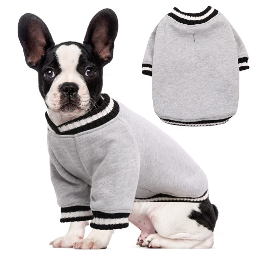 FUAMEY Dog Pullover Sweater, Dog Winter Coat Cold Weather Outfit Dog Clothes Warm Dog Jacket Small Medium Large Dog Winter Vest Easy on Puppy Boy Girl Sweater - X-Small(chest:15.3in) grey