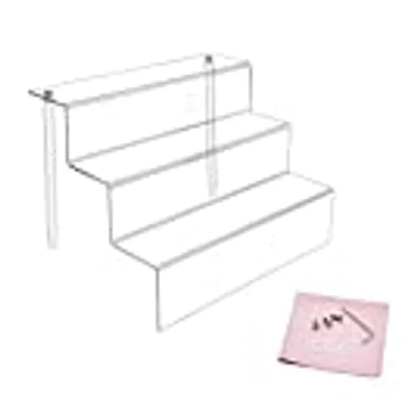 Combination of Life 9x6.25 inches 3 Tiered Clear Acrylic Display Riser Shelf Holder Rack for Toys Figures Cupcake