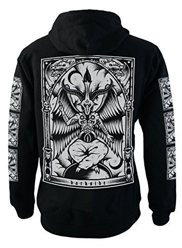 Darkside Clothing Baphomet Fleece Hoodie Black Zip - Large - Black
