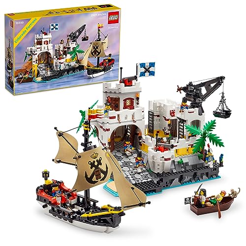 LEGO Icons Eldorado Fortress Building Kit, Pirate Gift, Includes Pirate Ship and 8 Minifigures, Nostalgic Gift Idea for Adults Who Love a Rewarding Project, Home Office Décor, 10320 - Multicolor
